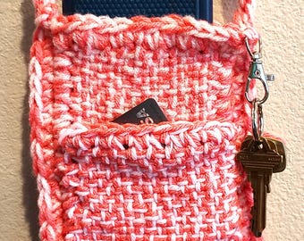 Two Tone Pink Cell Phone Cross Body Bag