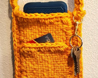 Golden Yellow Cell Phone Crossbody Bag