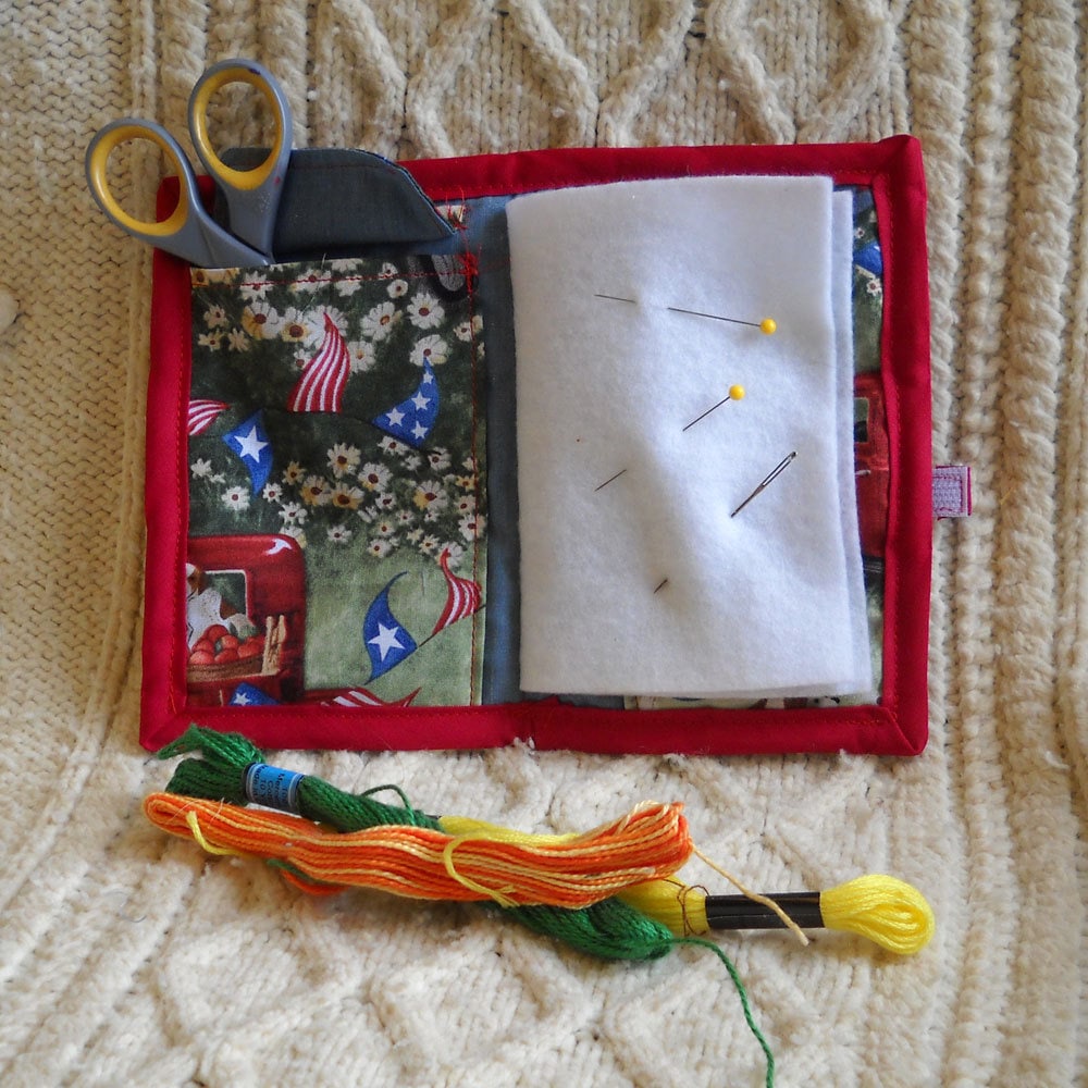 Americana Needle Book Needle Case Hand Sewing Organizer Etsy