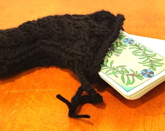 Black Knitted Tarot Card Bag