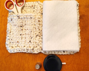 Tweed Needle Book Pincushion
