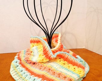 Pastel Parade Hand Knitted Cowl Scarf