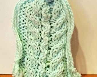 Aqua Knitted Tarot Card Bag