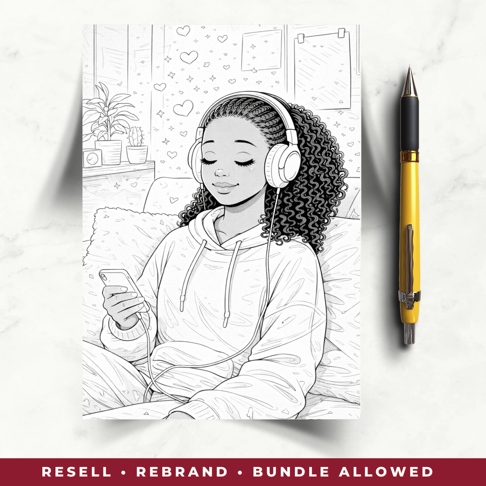 Mindfulness Canva Templates | Black Girl Self Love Coloring Pages | 20 ...