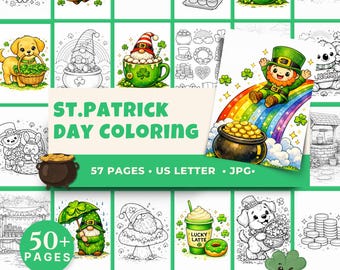 St. Patrick's Day Ausmalbilder | 57 Druckbare Seiten (JPG, US Letter)