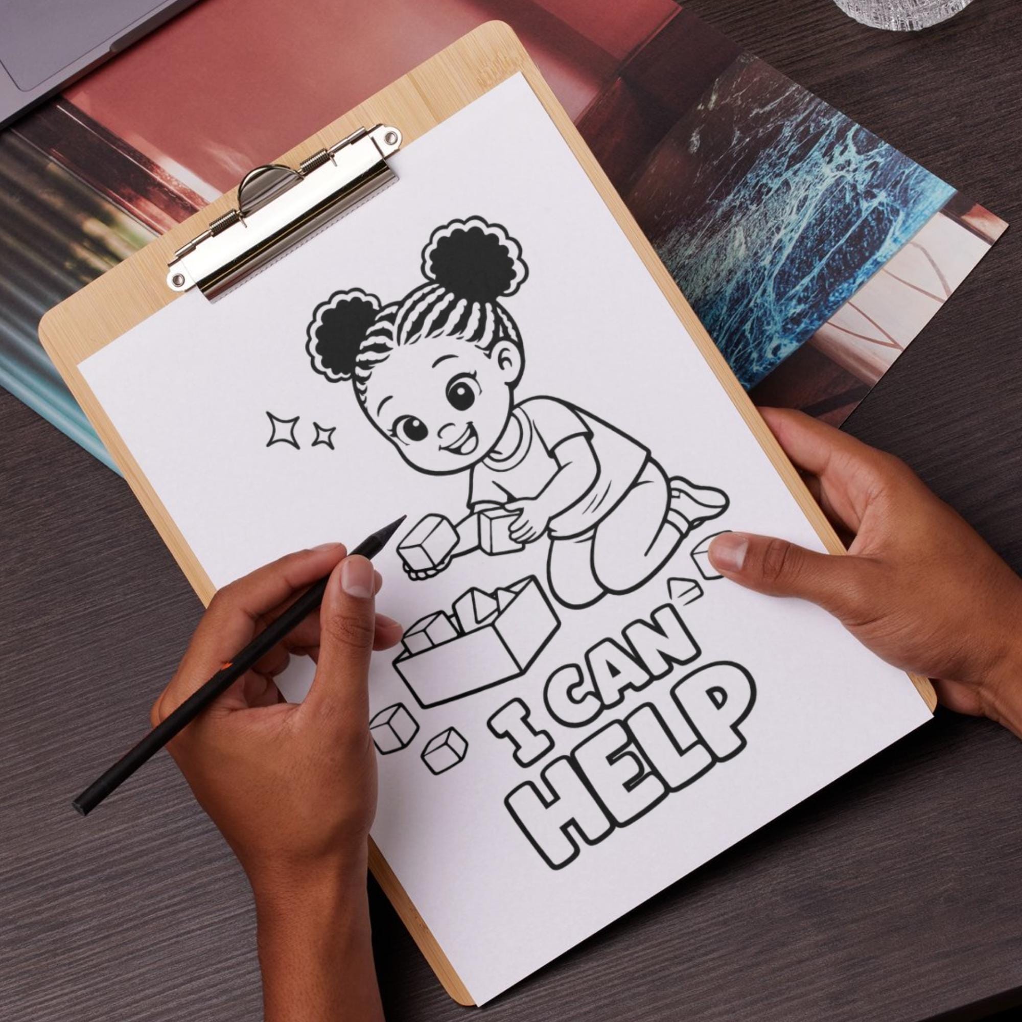 Kids Positive Affirmation Coloring Pages | Little Black Girl Self ...
