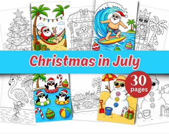 Weihnachten im Juli: Malvorlagen | Sommerferien-Aktivitätenbuch (PDF-Download)