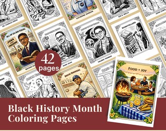 Black History Month Coloring Pages | 42 Pages, Leaders & Icons (Commercial Use, Canva Editable)