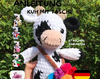 Modèle de vache avec sac au crochet (allemand)