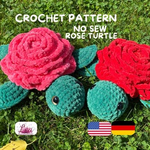 NO SEW rose turtle crochet pattern