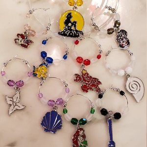 Little Mermaid  Themed  Wine Charms