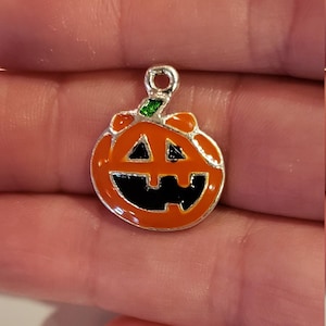 Halloween Enamel Pumpkin  JACK O LANTERN Charms