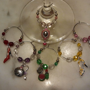 Ladies Night Getting Ready Wine Charms w pouch
