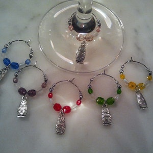 Russian Nesting Doll  Wine Charms with Pouch