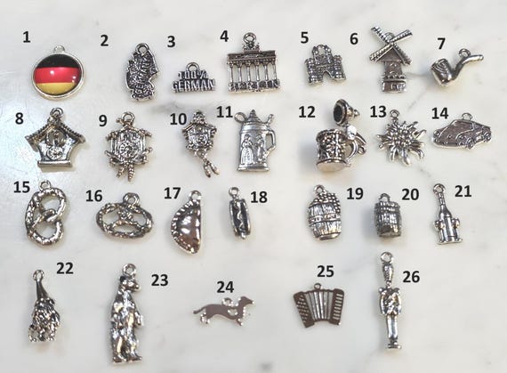 Germany German Octoberfest Themed Wine Charms Design YOUR OWN set