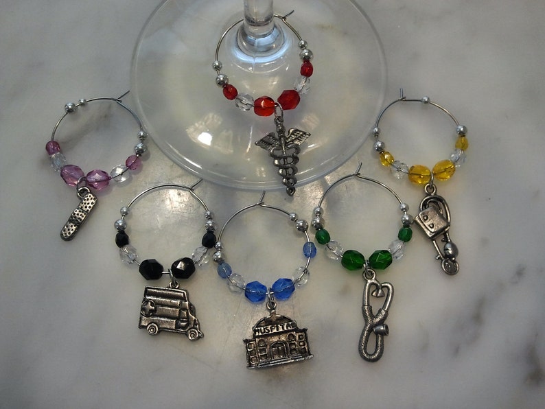 MEDICAL Doctor Physician Nurse Hosptial WINE CHARMS Etsy