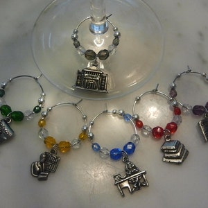 Librarian Library of Science  Wine Charms w pouch