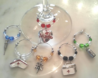 Nurse Nursing RN  Hospital WINE CHARMS