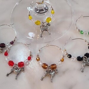 Airedale Terrier  Dog Puppy  Wine Charms w pouch