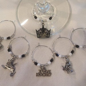 L.A. Kings Los Angeles Kings  Hockey wine charms w/pouch