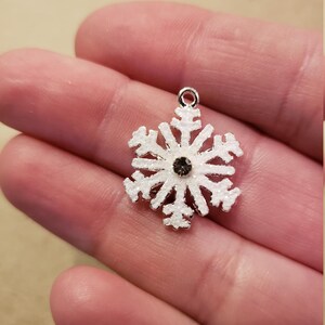 Schneeflocke mit Strass Charms Ergebnisse silberfarben 6 Stück LG