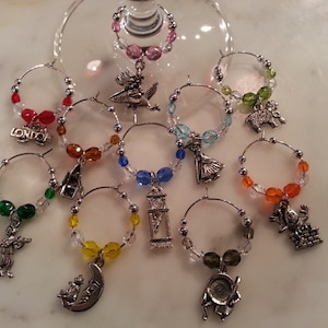 Fairy Tale Nursery Rhymes Mother Goose  Wine Charms
