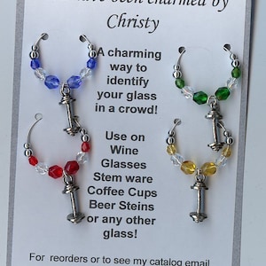Barbell weight lifting dumbbell Wine Charms