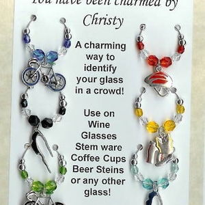 Bicycle Bike Tour de France   Wine Charms w/ Pouch