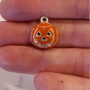 Halloween Enamel Pumpkin  JACK O LANTERN Charms
