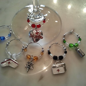 Nurse Nursing RN  Hospital WINE CHARMS