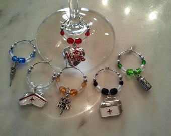 Nurse Nursing RN  Hospital WINE CHARMS