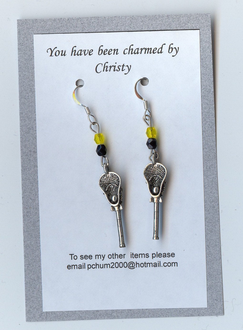 Lacrosse Earrings Pick You Team Colors Etsy