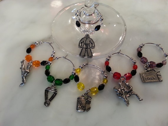 Karate Taekwondo Martial Art Wine Charms w Pouch