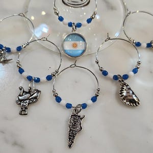 Argentina Argentine Themed Wine Charms with Pouch