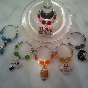 Football Football Lover  Wine Charms