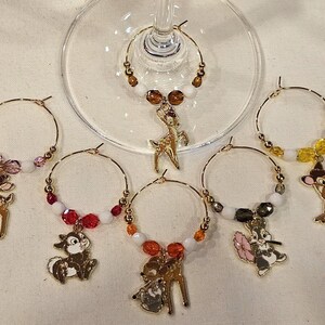 Bambi Themed Wine Charms w/Pouch
