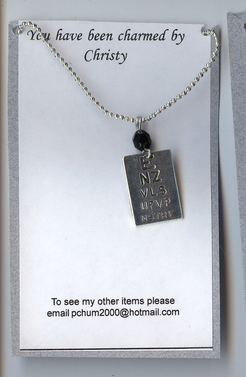 Optometry Ophthalmology Eye Chart Snellen Chart Necklace Pick your Bead Colors