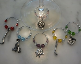 Dental Hygienist  Dentist  Wine Charms w pouch