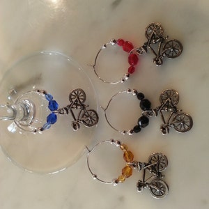 Bicycle Bike Tour de France Wine Charms with Pouch v2