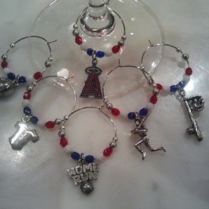 Anahiem Angels Los Angeles Angels  Baseball Wine Charms w/ Pouch