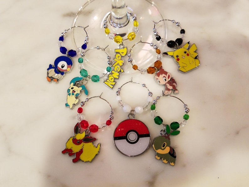 Pokemon Pokemon GO Themed Wine Charms wPouch