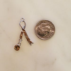 Brown Rhinestone  Ribbon Charms Findings LOT OF 7 LF