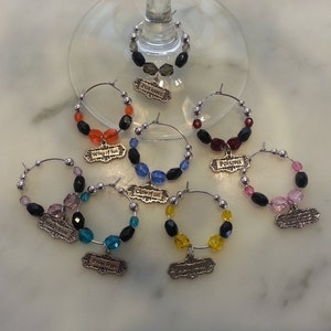 Witch Potions and spells  Halloween Wine Charms w/Pouch