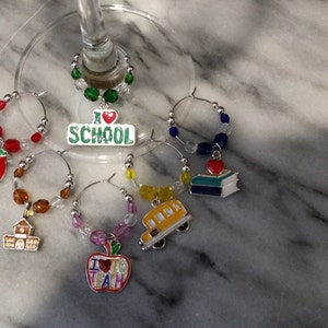 Teacher Professor School Wine Charms