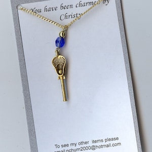 Lacrosse Necklace Goldtone