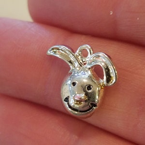 Bunny Rabbit  Head Charms Findings 6pc