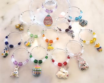 Easter Theme  Wine Charms set of 12
