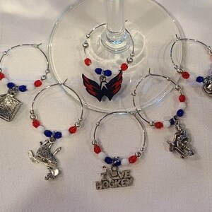 Washington Capitals  Hockey wine charms w/pouch