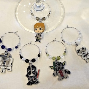 Star Wars  Themed Wine Charms w/Pouch