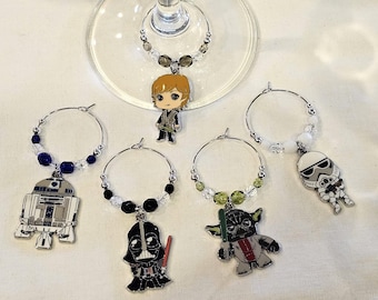 Star Wars  Themed Wine Charms w/Pouch